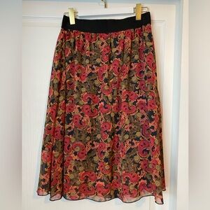 Lularoe Floral Paisley Skirt SZ M